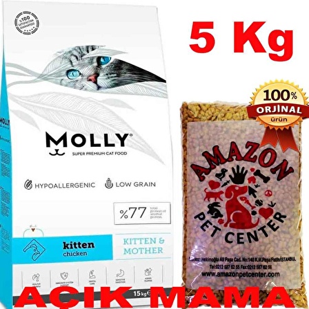 Molly Kitten Tavuklu Yavru Kedi Maması Açık 5 Kg