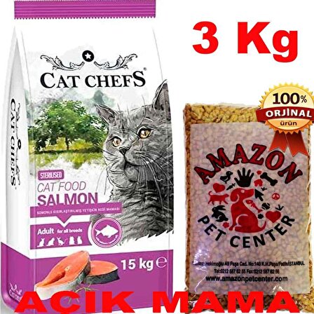 Cat Chefs Somonlu Kısır Kedi Maması Açık 3 Kg