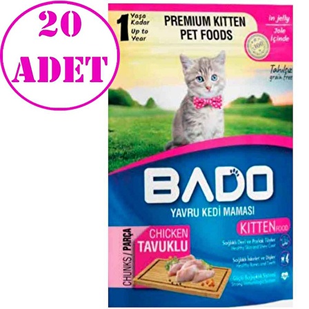 Bado Tavuklu Yavru Kedi Yaş Maması 85 Gr 20 AD