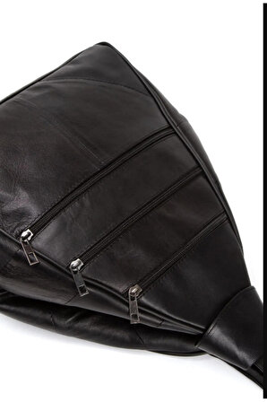 Kadın Siyah Deri Sırt Çantası Omuz Çantası Kol Çantası Askılı Çanta Postacı Çanta Maymun Model Çanta
