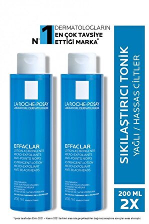 La Roche-Posay Effaclar Tonik Yağlı/akneye Eğilim Gösteren Ciltler Gözenek Sıkılaştırıcı 200ml X2