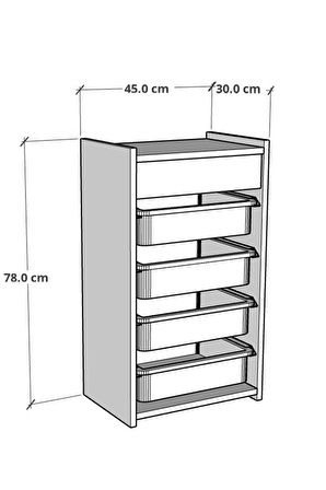 CMK Store Tezgah Üstü Çok Amaçlı Baharatlık 3 Raflı Mutfak Rafı 40x10 cm Atlantik Çam