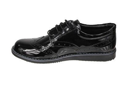 YAZKIŞ Erkek 36-39 Siyah Rugan Bağçıklı Klasik Ayakkabı