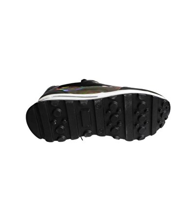 YAZKIŞ Kadın Siyah Paraşüt Kumaş Bağcıklı 4cm Kalın Taban Fashıon Spor Ayakkabı
