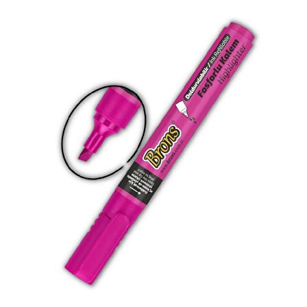 Fosforlu Kalem Doldurulabilir 1 Adet Brons İşaret Kalemi Fosforlu Renkler 1 Adet