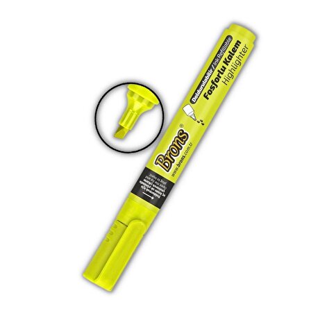 Fosforlu Kalem Doldurulabilir 1 Adet Brons İşaret Kalemi Fosforlu Renkler 1 Adet
