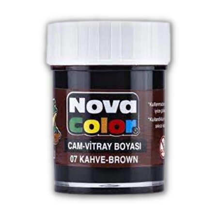 Kahverengi Cam Boyası Vitray Boyası 25 ml 1 Adet Nova Color Su Bazlı Kahve Cam Vitray Boyası 1 Adet 25 ml