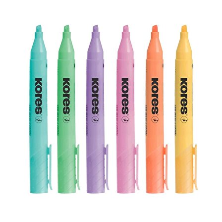İşaret Kalemi Fosforlu Pastel Renkler 6 lı 1 Paket Kalem Seti