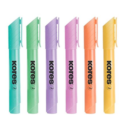 İşaret Kalemi Fosforlu Pastel Renkler 6 lı 1 Paket Kalem Seti