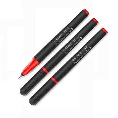 Kırmızı Asetat Kalemi Permanent S 0,4mm 3 Adet