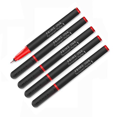 Kırmızı Asetat Kalemi Permanent S 0,4mm 5 Adet