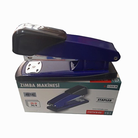 Zımba Makinesi Metal Mavi E-2524/M Stapler 24/6 1 Adet Büyük Zımba Makinası 25-30 Sayfa