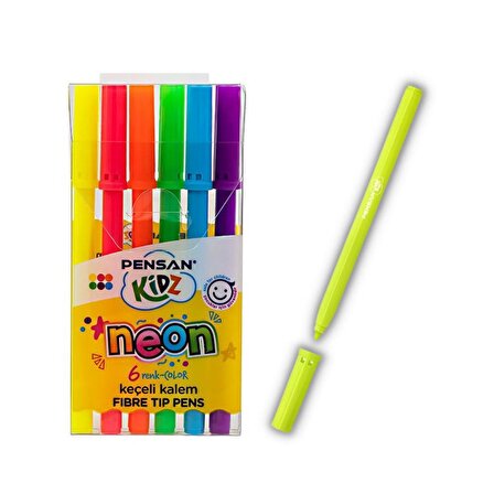 Keçeli Kalem 6 Lı Neon Renkler Pensan Fosforlu Keçeli Kalem 1 Paket