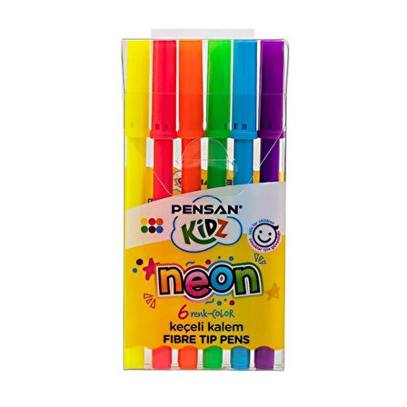 Keçeli Kalem 6 Lı Neon Renkler Pensan Fosforlu Keçeli Kalem 1 Paket