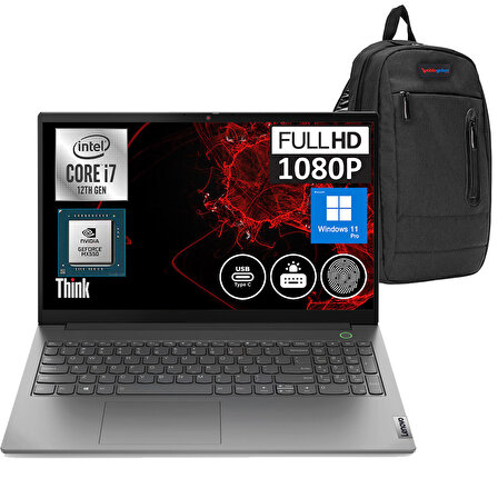 Lenovo Thinkbook 15 GEN4 Intel Core i7 1255U 40GB 1TB SSD MX550-2GB Windows 11 Pro 15.6" FHD Taşınabilir Bilgisayar 21DJ00G9TX26+ Zetta Çanta