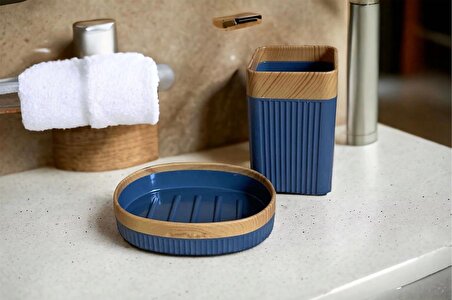 Modern Banyo Aksesuar Seti 2 Parçalı Diş Fırçalık Katı Sabunluk ANTRASİT