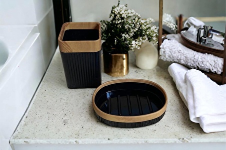 Modern Banyo Aksesuar Seti 2 Parçalı Diş Fırçalık Katı Sabunluk