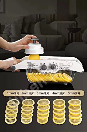 6+5 Hazneli Ayarlı Limon Rende Fonksiyonlu Sebze Parmak Patates Kesici Rende Julyen Cips Dilimleme