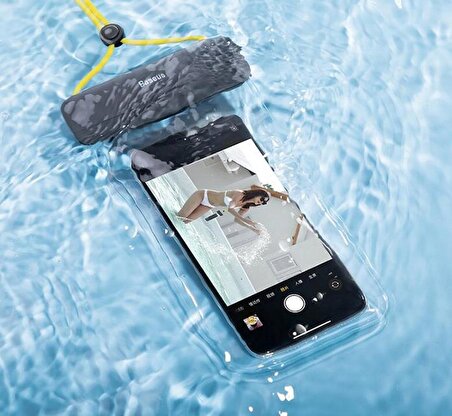 Baseus Profesyonel Su Gecirmez Telefon Kılıfı Havuz Deniz İçin Su Gecirmez Kılıfı 7.2 inç Kadar Kılıf