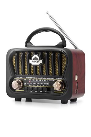 NS-09 Nostaljik Mini Radyo,Tws Destekli.Radyo Müzik Kutusu-radyo Müzik Çalar.18650 Li Pil.Bluetooth radyolu hoparlör