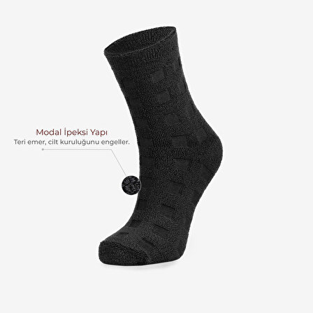 3'lü Kadın Premium Modal Siyah Çorap