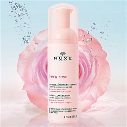 Nuxe Very Rose Tüm Ciltler için Temizleyici Yüz Temizleme Köpüğü 150 ml 