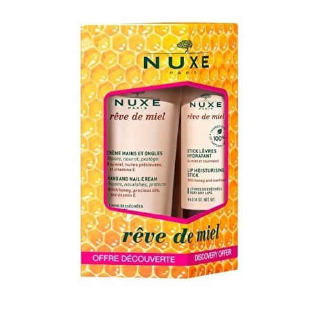 Nuxe Rêve de Miel Hand and Nail Cream 30ml + Lip Moisturizing Stick 4g