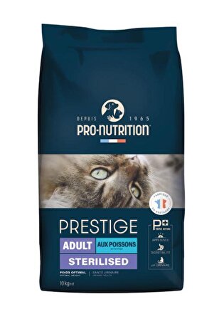 Pro Nutrition Prestige Adult Sterilised Yetişkin Kısırlaştırılmış Somonlu ve Morina Balıklı Kedi Maması 10 Kg