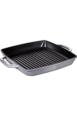 Staub Çift Kulplu Döküm Izgara Tava 33 cm Grafit Gri 