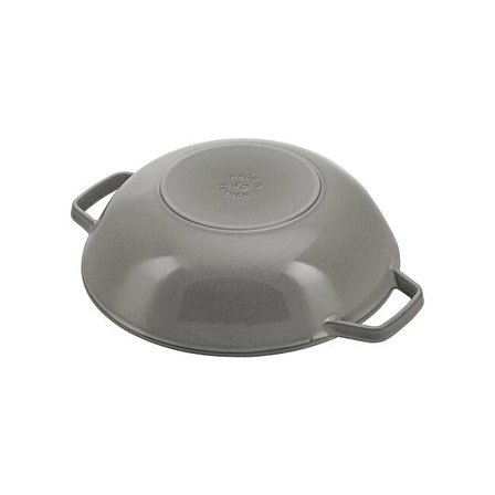 STAUB LA COCOTTE WOK TAVA CAM KAPAKLI DEMİR DÖKÜM GRAFİT GRİ 30 CM - 405114620