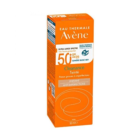 Avene Cleanance Tinted 50+ Faktör Tüm Cilt Tipleri İçin Renkli Güneş Koruyucu Krem 50 ml
