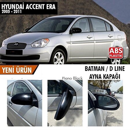 Hyundai Accent Era (2005-2011) Batman Yarasa Ayna Kapağı (Parlak Siyah)