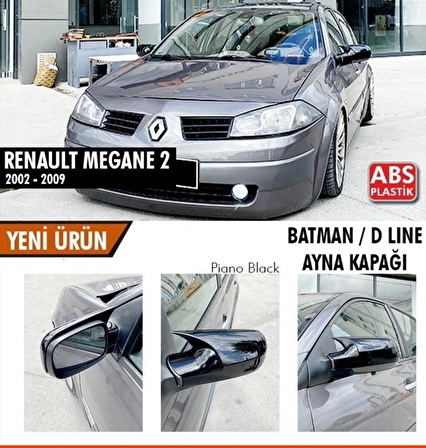 Renault Megane 2 (2002-2009) Batman Yarasa Ayna Kapağı (Piano Black)