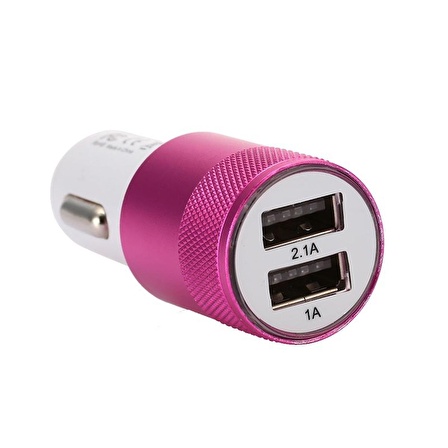 Çakmak Soketi Çift Usb'Li-Pembe / Icca84-3