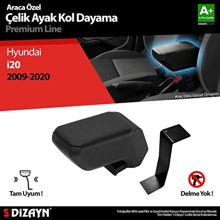 Hyundai İ20 Kol Dayama Kolçak Çelik Ayaklı ABS Siyah 2009-2021 A+Kalite