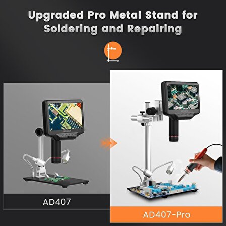 Andonstar AD407 Pro 7 Inc Ekran 3D HDMI Lehimleme Dijital Mikroskop