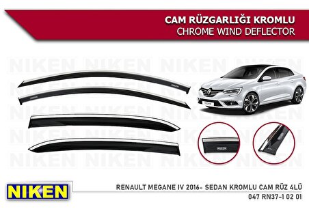 Renault Megane 4 Sd Kromlu Cam Rüzgarlığı 4'lü 2016+