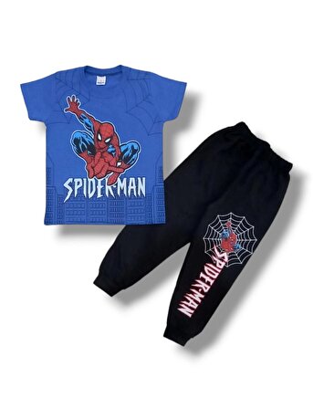 Spiderman Yeni Sezon Alt Üst Takım Mavi