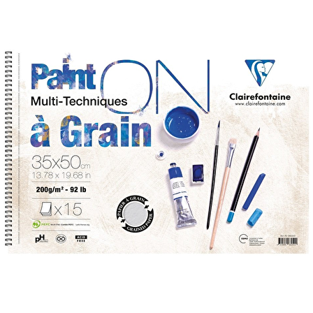 Clairefontaine Paint On Teknik Blok Spiralli 200g 35x50