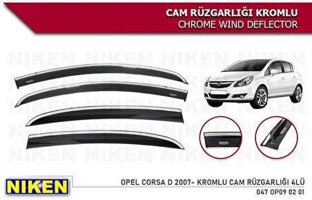 Opel Corsa D Cam Rüzgarlığı Kromlu 2007 / 2015 Niken