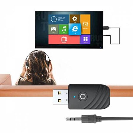 Polham 3İN1 Usb Bluetooth Receiver TV Adaptörü Fm Transmitter Bluetooth Kit Televizyon Bluetooth kit