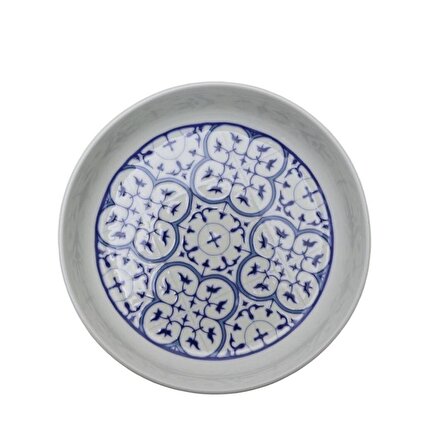 Güral Porselen Selanik Salata Tabağı 19 cm Klasik Desen Mavi 1 Adet