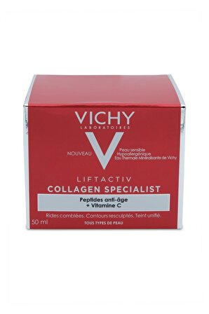 Vichy Liftactiv Collagen Specialist Yaşlanma Karşıtı Hyalüronik Asit Kolajen 30 Yaş + Gündüz Yüz ve Boyun Kremi 50 ml 