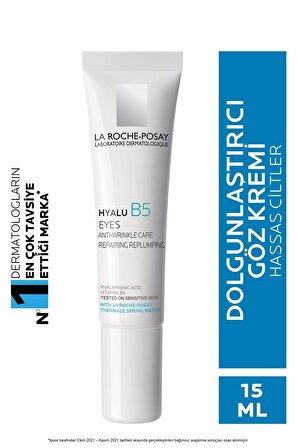 La Roche Posay Hyalu B5 Kırışıklık Karşıtı-Aydınlatıcı B5 Vitamini-Hyalüronik Asit Hipoalerjenik 40 Yaş + Göz Çevresi Krem 15 ml 