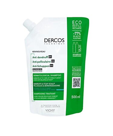 Vichy Dercos Anti Dandruff Kepek Karşıtı Şampuan 500 ML Normal ve Yağlı Saçlar İçin Yeniden Dolum Paketi