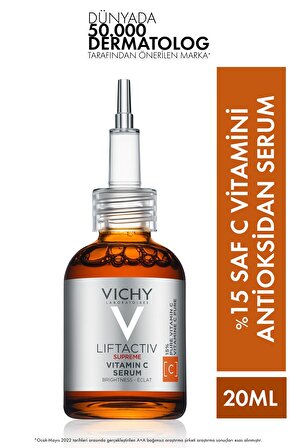 VICHY Liftactiv Supreme %15 Saf C Vitamini Aydınlatıcı Antioksidan Serum 20 Ml 3337875796583