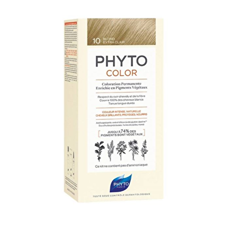  Phyto Phytocolor Bitkisel Saç Boyası 10 - Çok Açık Sarı Yeni Formül