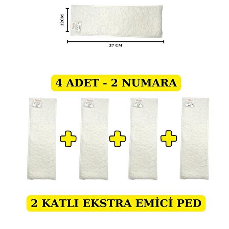 BEZHANE Baby 4 ADET - 2 KATLI EKSTRA EMİCİ YIKANABİLİR BEBEK PEDİ İÇ BEZ NO:2