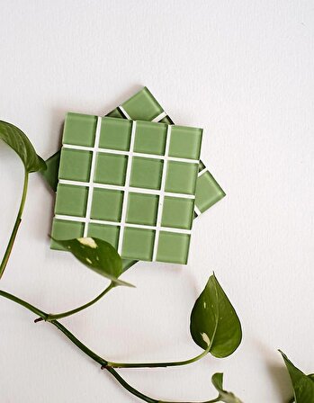 Mozaik Bardak Altlığı-2li-Fıstık Yeşili