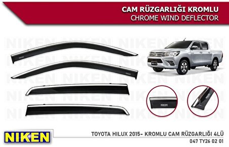 Toyota Hilux Cam Rüzgarlığı Kromlu 2015+ Niken